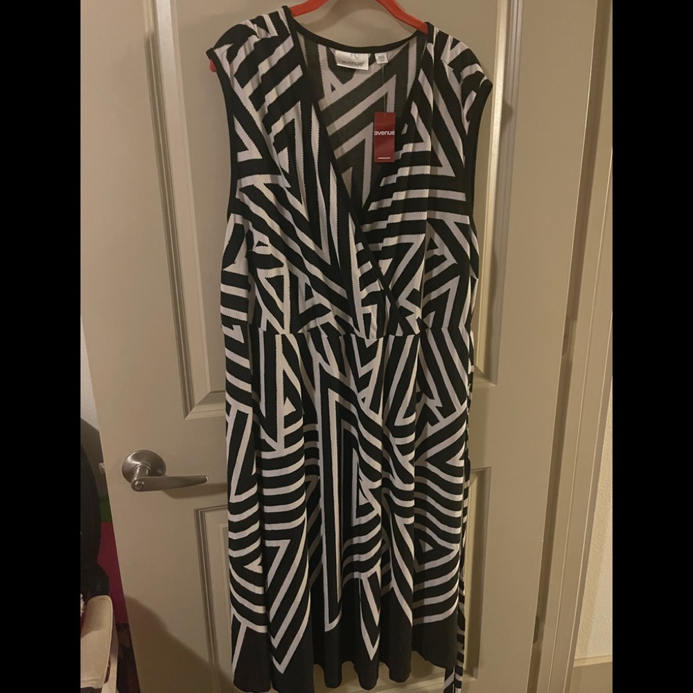 Avenue Zig Zag Faux Wrap Dress